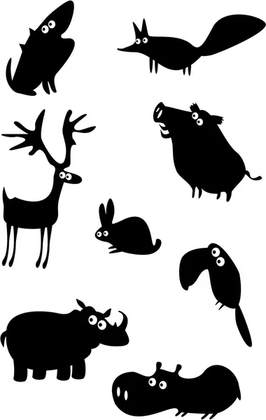 Set of funny animals — Stock Vector