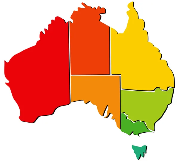 호주 지도 — 스톡 벡터