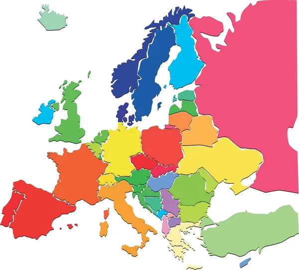 Mappa Europa — Vettoriale Stock