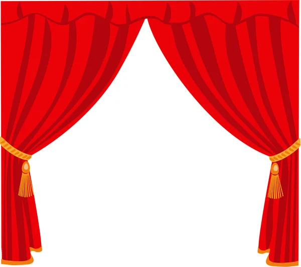 Κόκκινο κουρτίνα του κλασικού θεάτρου — Διανυσματικό Αρχείο