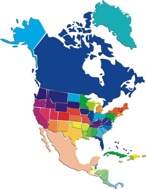 Colorful North America map