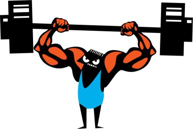 komik karikatür vücut geliştirmeci