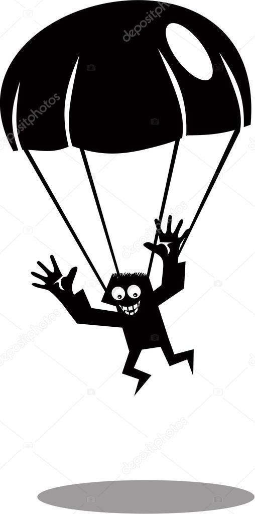 Funny parachutist