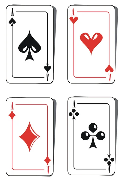 Čtyři esa hrací karty — Stockový vektor