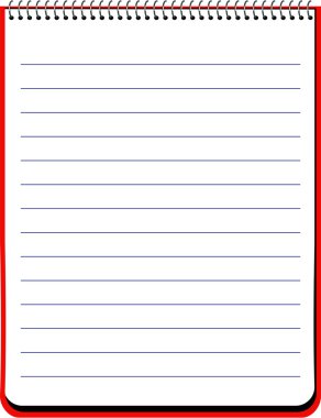 Horizontal spiral notebook with lined sheets clipart