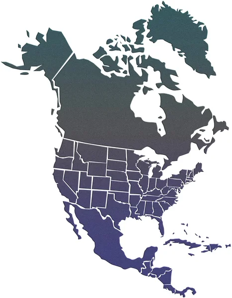 Mapa Severní Ameriky — Stock fotografie