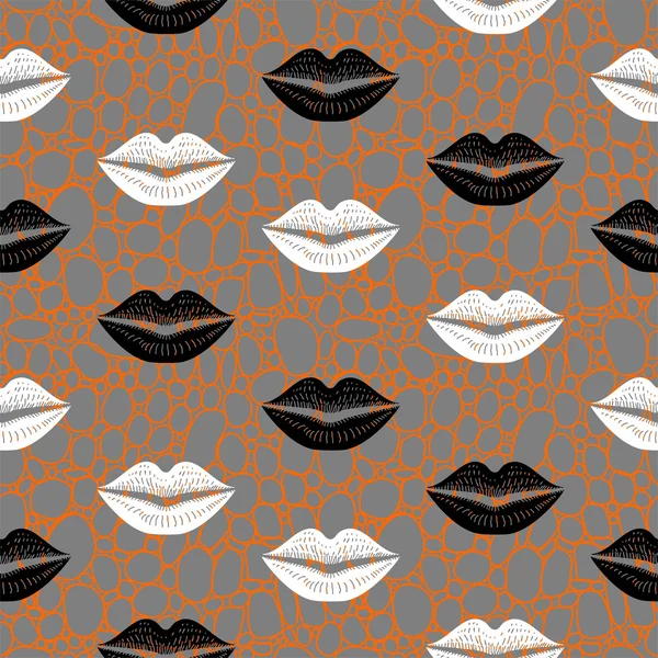 Lábios padrão sem costura —  Vetores de Stock