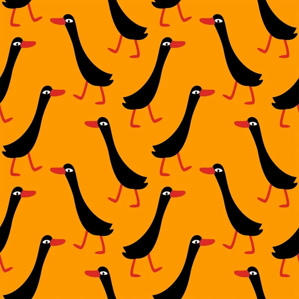 Lustige Enten nahtloses Muster — Stockvektor