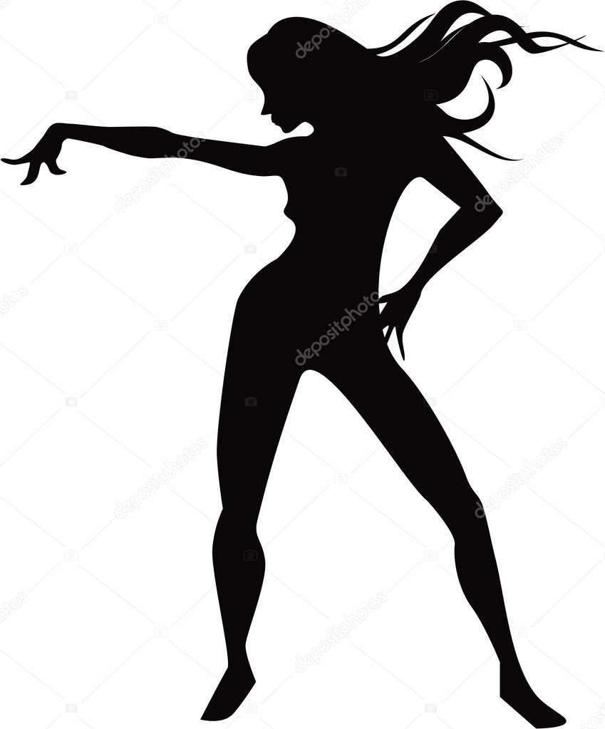 Dancing girl silhouette