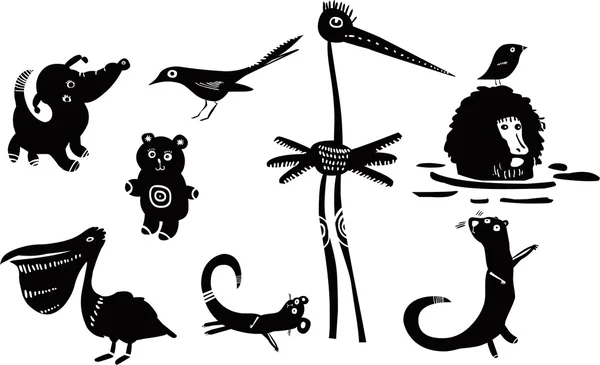 有趣的动物一组 — 图库矢量图片
