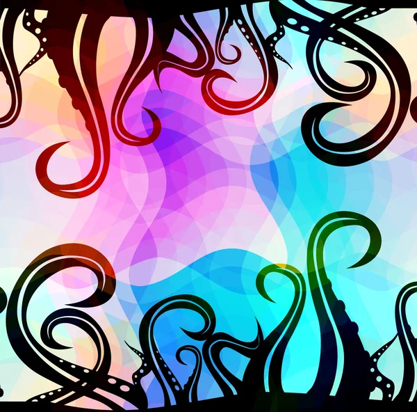 Fundo colorido abstrato com tentáculos de polvo — Fotografia de Stock