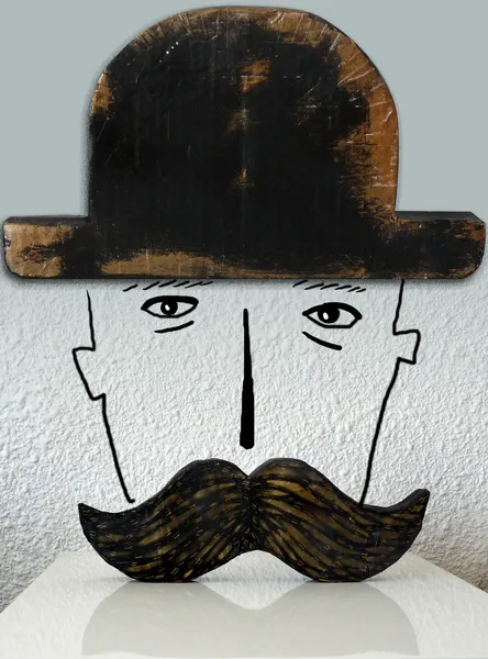 Adam bıyık ve şapka — Stok fotoğraf