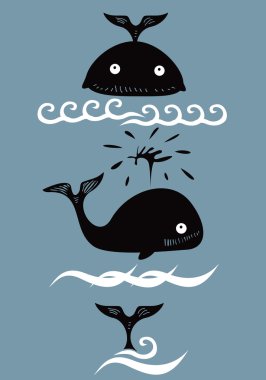 Funny whale clipart