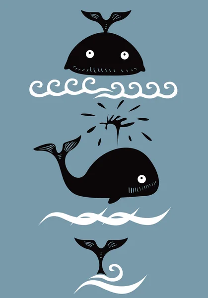 Ballena graciosa — Vector de stock