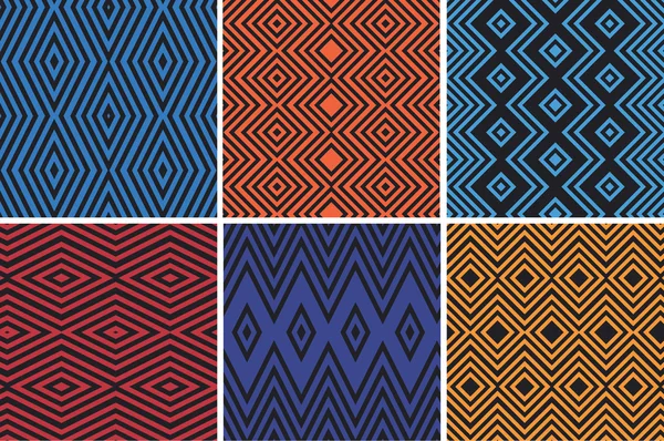 Reihe nahtloser abstrakter Muster — Stockvektor