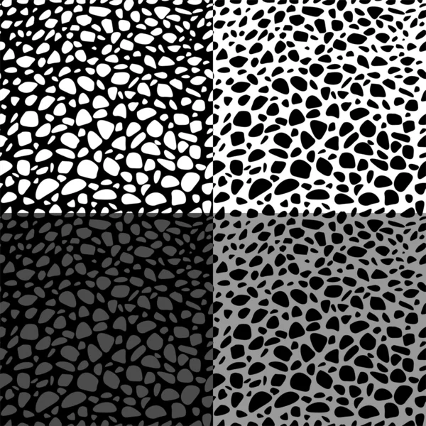 Set of animal print monochrome seamless patterns — Stock Vector