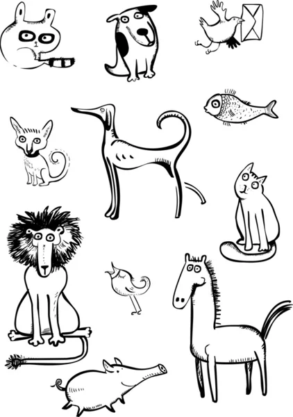 Animaux drôles — Image vectorielle