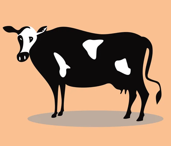 Czarna krowa — Wektor stockowy
