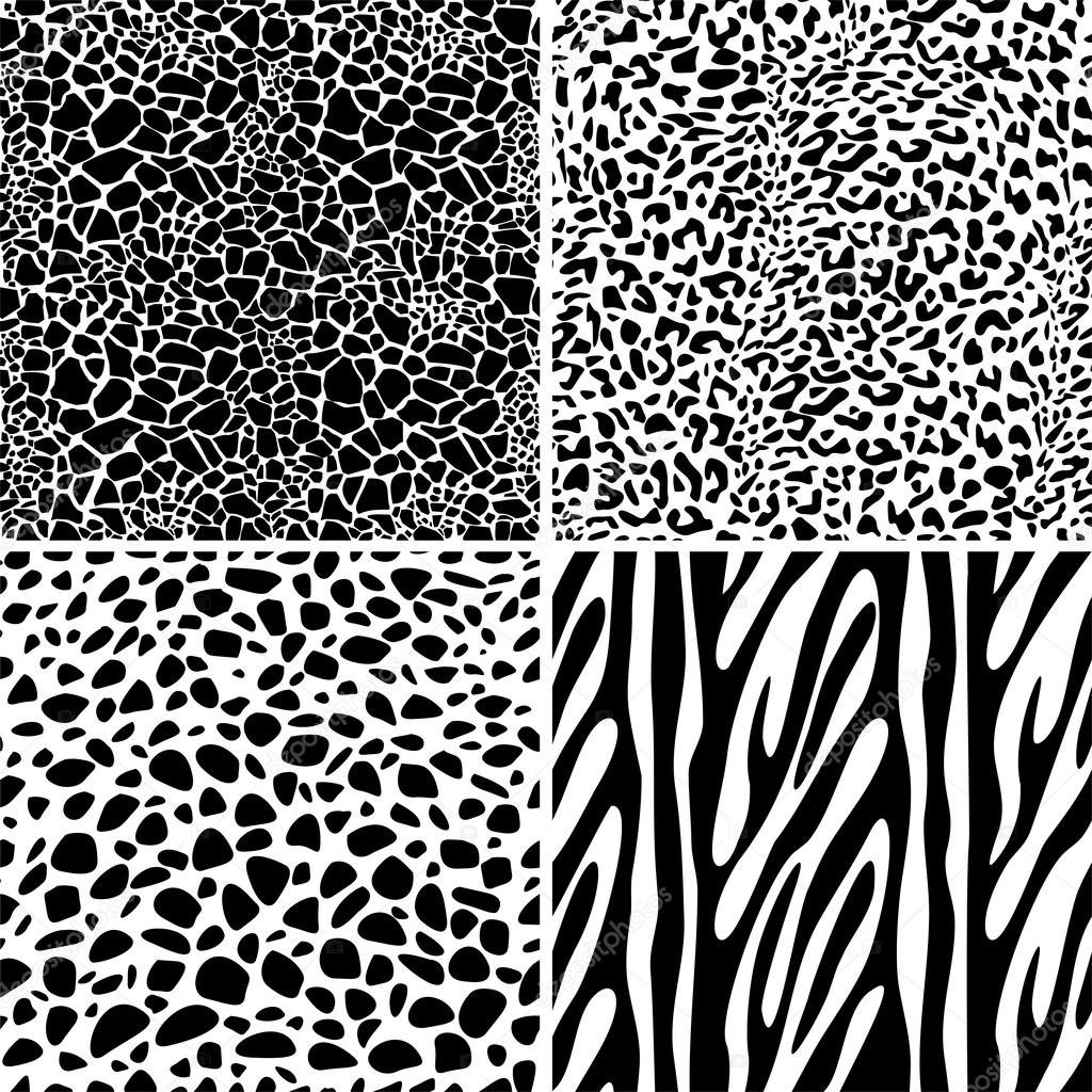 Animal Print Set Seamless Pattern Stock Vector Image by ©vabadov #49057525