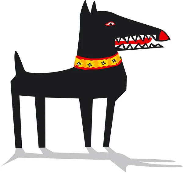 Zwarte hond — Stockvector