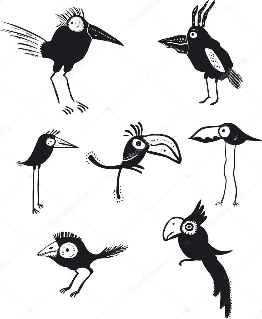Vector illustration of Funny Birds Set 49870963