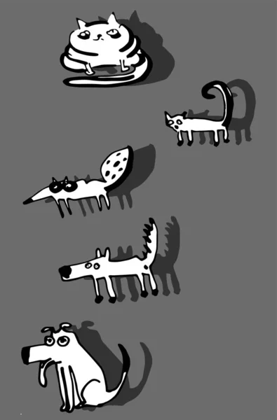 Set Funny Hand Drawn Animals — Φωτογραφία Αρχείου