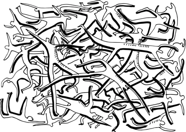 Illusztrációja Vicces Doodle Emberek — Stock Fotó