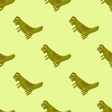 Seamless pattern with funny cartoon dinosaurs. Cute kids pattern for textile and fabric.