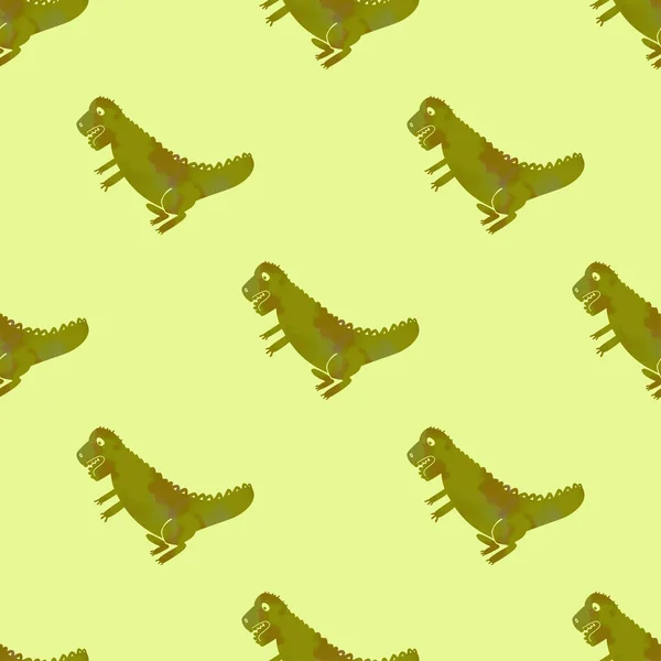 Patrón Sin Costuras Con Divertidos Dinosaurios Dibujos Animados Lindo Patrón —  Fotos de Stock
