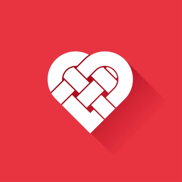 Ikona Kształtu Serca Valentine Kartka Pozdrowieniami Serca — Wektor stockowy