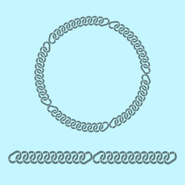 Řetězový Kroužek Dekorativní Kruhový Rám — Stock fotografie