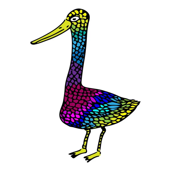 Illustration Canard Coloré Drôle — Photo