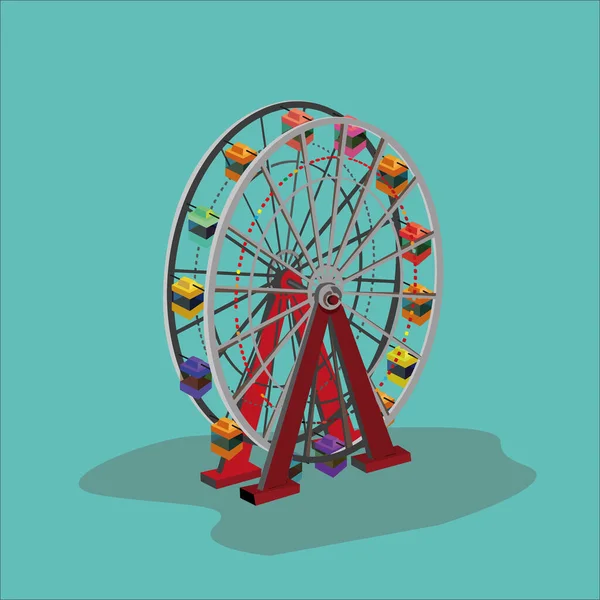 Illustration Ferris Wheel Isolated Blue Background — Photo