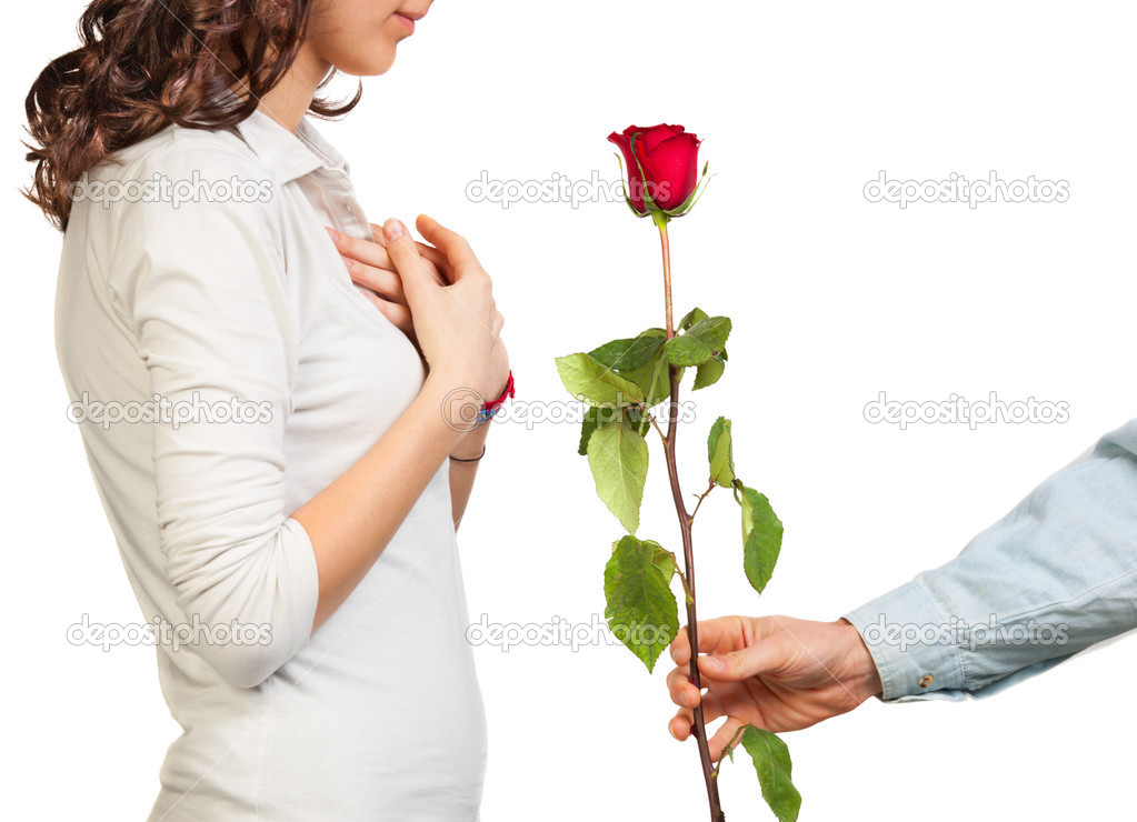 Presented a rose to girl