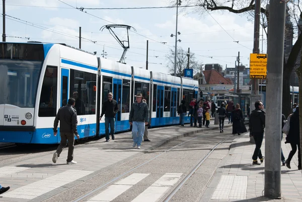 Tramwaje w Amsterdamie — Zdjęcie stockowe