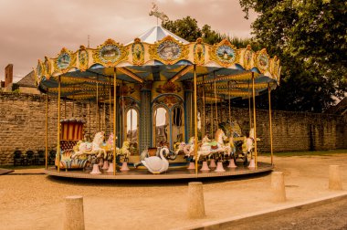 Carousel in Guerande France clipart