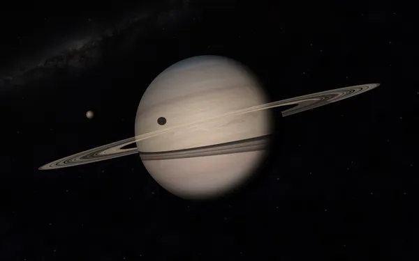 Titan and Saturn — Stock Photo, Image