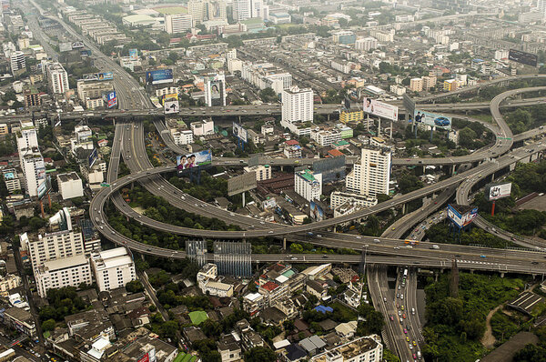 View of the highways in Bangkok