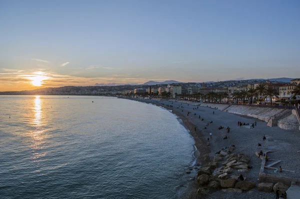 Spiaggia nella città di Nizza — Foto Stock