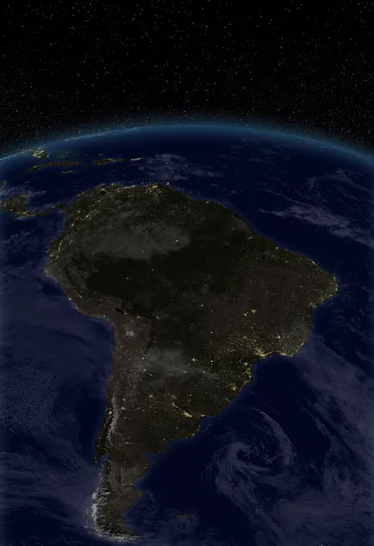 Lumières de la ville - Amérique du Sud. Éléments de cette image fournis par la NASA — Photo