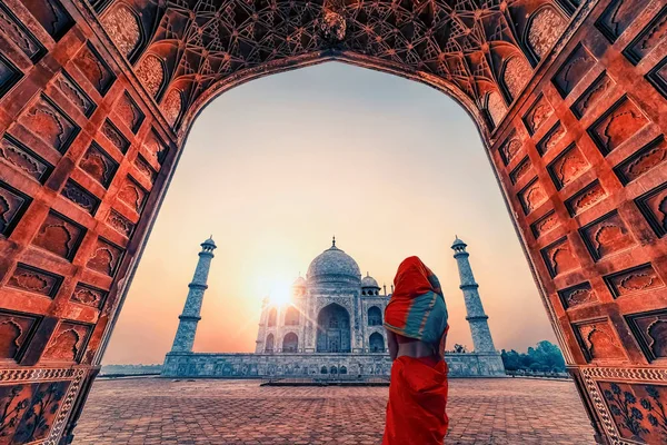 Mausoléu Taj Mahal Agra Uttar Pradesh Índia — Fotografia de Stock