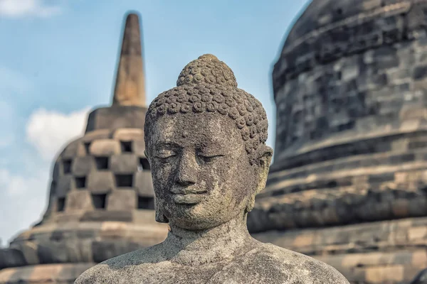 Buddha Statue Borobudur Buddhistisches Denkmal Zentraljava Indonesien — Stockfoto