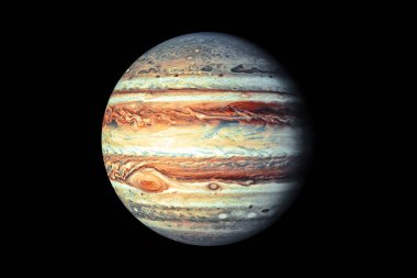 Jupiter Planet isolated in black clipart
