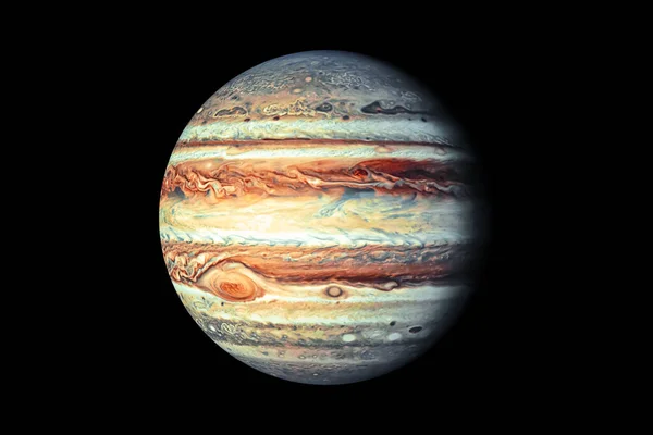 Planeta Jupiter Izolovaná Černém — Stock fotografie