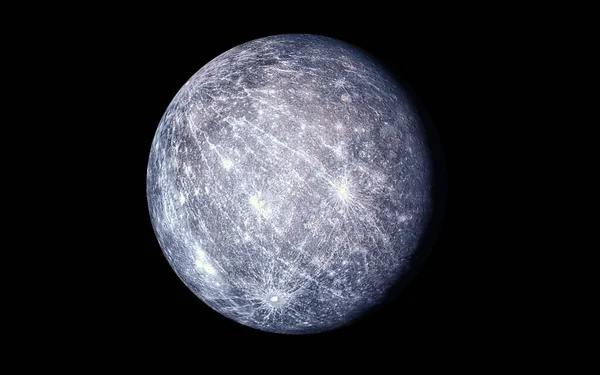 Планети Меркурій Ізольовані Чорному — стокове фото