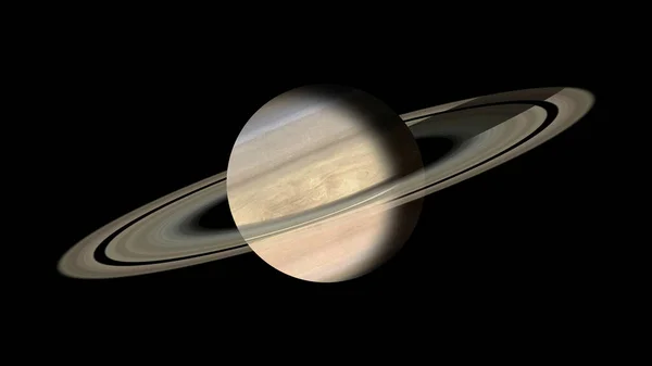 Satürn Gezegeni Siyah Ile Izole — Stok fotoğraf