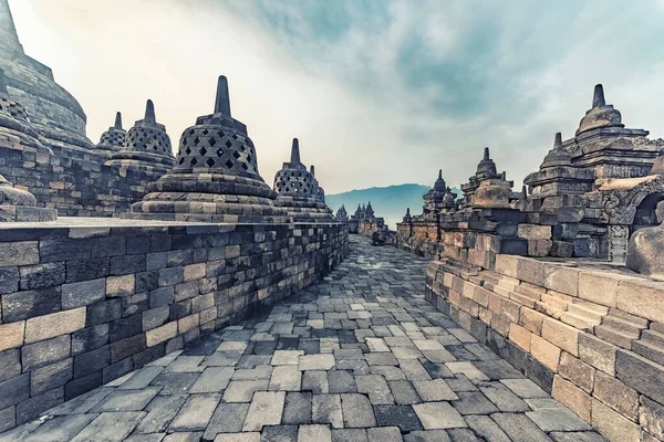 Borobudur Buddhista Emlékmű Közép Jáva Indonézia — Stock Fotó