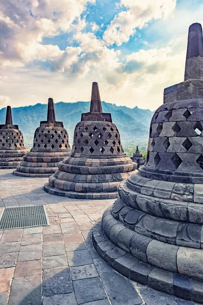 Pomnik Buddyjski Borobudur Jawa Środkowa Indonezja — Zdjęcie stockowe