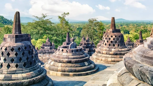 Буддийский Памятник Боробудура Центральной Яве Индонезия — стоковое фото