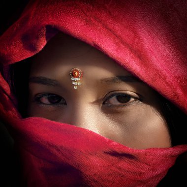 Rajasthan 'da Hint kadın portresi